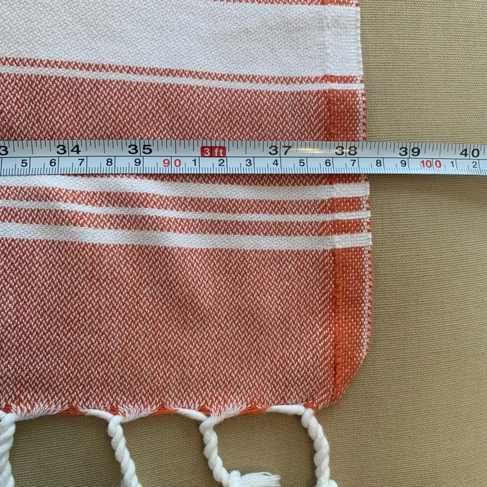 Loomed NOLA Organic Cotton Turkish Towel Peshtemal Terracotta Orange Stripe Boho